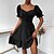 cheap Boho Dresses-Women&#039;s Short Mini Dress A Line Dress Swing Dress Black Blue Pink Brown Short Sleeve Ruffle Polka Dot V Neck Spring Summer Elegant 2022 S M L XL