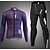 cheap Cycling Clothing-WOSAWE Men&#039;s Long Sleeve Cycling Jersey with Tights Road Bike Cycling Purple Blue Bike Elastane Polyester Jersey Tights Breathable Quick Dry Back Pocket Sports Solid Color Clothing Apparel