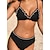 abordables Bikini-Mujer Bañadores Bikini 2 piezas Normal Traje de baño Color sólido Cintura alta Negro Escote en V Acolchado Trajes de baño Vacaciones Sensual Deportes