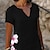 cheap Print Dresses-Women&#039;s Knee Length Dress A Line Dress Black Short Sleeve Print Floral V Neck Spring Summer Personalized Linen S M L XL XXL 3XL / 3D Print