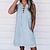 abordables Vestidos Mini-Mujer Mini vestido corto Vestido de cambio Vestido de mezclilla Azul Piscina Sin Mangas Bolsillo Color puro Escote en Pico Primavera Verano Casual 2022 S M L XL