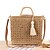 cheap Handbags &amp; Totes-Women&#039;s Sling Bags Polyester Cotton Crossbody Bag Top Handle Bag Straw Bag Daily Going out Solid Color Camel Beige