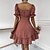 cheap Boho Dresses-Women&#039;s Short Mini Dress A Line Dress Swing Dress Black Blue Pink Brown Short Sleeve Ruffle Polka Dot V Neck Spring Summer Elegant 2022 S M L XL