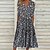 cheap Casual Dresses-Women&#039;s Midi Dress Casual Dress Shift Dress Floral Dress Black Floral Half Sleeve Summer Spring Ruched Basic V Neck Vacation 2023 S M L XL XXL 3XL