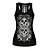 cheap Exercise, Fitness &amp; Yoga Clothing-21Grams® Women&#039;s Yoga Top Skull Black Black White Yoga Gym Workout Running Tank Top Sleeveless Sport Activewear Stretchy Breathable Quick Dry Comfortable