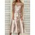cheap Midi Dresses-Women&#039;s Midi Dress Satin Dress A Line Dress Champagne Silver Short Sleeve Lace up Print V Neck Spring Summer Party Party Elegant 2022 S M L XL XXL 3XL