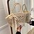 cheap Bags-Women&#039;s Sling Bags Straw Tote Shoulder Bag Buttons Zipper Daily Outdoor Solid Color Khaki Beige