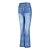 cheap Pants-Women&#039;s Pants Trousers Bell Bottom Faux Denim Blue Fashion Streetwear Casual / Sporty High Waist Print Casual Daily Full Length Micro-elastic Geometry S M L XL XXL / Loose Fit
