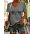 abordables Tops de mujer-Mujer Camiseta Graphic Implacable Roe Pro 1973 Casual Diario Manga Corta Camiseta Escote en Pico Retazos Básico Verde Trébol Blanco Gris S