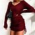 billige Minikjoler-kvinders sweaterkjole vinterkjole skedekjole minikjole sort pink vin langærmet ren farve ruched efterår vinter efterår v-hals afslappet vinterkjole efterårskjole slim 2023 s m l xl xxl 3xl