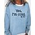 abordables Pull à Capuche &amp; Sweat-shirt-Femme Extra large Sweat Lettre Casual du quotidien Imprimer Noir Rouge bleu marine Motifs 3D Ample Col Rond manche longue Non Elastique Printemps &amp; Automne Automne hiver