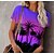 preiswerte T-shirts-Damen T Shirt Bedruckt Casual Festtage Ausgehen Hawaiianisch Basic Urlaub Kurzarm Rundhalsausschnitt Purpur