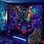 abordables Tapisseries murales-Noir uv lumière mur tapisserie suspendu tissu affiche fluorescent décoration de la maison fond tissu art maison chambre salon décoration