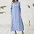 abordables Super Sale-Robe chemise Femme Robe Maxi Mélange de Coton Coton Lin Rétro basique Intérieur du quotidien Col cranté Poche manche longue Eté Printemps Automne Ample Blanche Bleu S M L XL 2XL