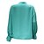 baratos Tops &amp; Blouses-Mulheres Blusa Camisa Social Verde Preto Tecido Trabalho Manga Longa Colarinho Clerical Roupa de rua Casual Padrão S