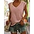 economico Super Sale-camicetta da donna t-shirt tee basic tinta unita quotidiana scollo a v senza maniche regolare estate verde bianco nero blu rosa