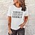 preiswerte T-shirts-Damen T Shirt Schwarz Weiß Gelb Bedruckt Casual Wochenende Kurzarm Rundhalsausschnitt Basic Baumwolle Standard Today&#039;s Good Mood Is Sponsored By Vodka Farbe S