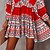 cheap Mini Dresses-Women&#039;s A Line Dress Mini Dress Red Long Sleeve Geometric Ruched Winter Fall Autumn V Neck Elegant Winter Dress Fall Dress 2023 S M L XL 2XL 3XL