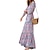 abordables Vestidos casuales-vestido casual de mujer vestido swing vestido boho vestido largo vestido maxi verde rosa manga larga estampado floral invierno otoño otoño cuello en v vestido de invierno fin de semana otoño vestido