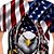 baratos Camisetas Para Meninos-Infantil Para Meninos Camisa Dia da Independência Americana Manga Curta Impressão 3D Crewneck Bandeira Animal Azul Crianças Blusas Ativo Moda Diário Primavera Verão Dia da Independência Americana