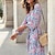 cheap Casual Dresses-Women&#039;s Long Sleeve Floral Print Maxi Dress