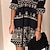 billige Afslappede kjoler-Dame Hverdagskjole Etnisk kjole Mini kjole Sort Dyr 3/4-ærmer Efterår Forår Krøllede Folder Afslappet V-hals 2023 S M L XL 2XL 3XL