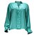 abordables Tops &amp; Blouses-Mujer Blusa Camisa Verde Trébol Negro Plano Trabajo Manga Larga Cuello Mao Ropa de calle Casual Regular S