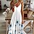 cheap Maxi Dresses-Women&#039;s Maxi long Dress A Line Dress Swing Dress White Short Sleeve Print Floral Spaghetti Strap Spring Summer Stylish Elegant Vacation 2022 S M L XL XXL 3XL / Casual Dress