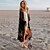cheap Tops &amp; Blouses-Women&#039;s Shrugs Black White Lace Plain Holiday Beach Long Sleeve V Neck Casual Beach Long One-Size