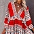 cheap Mini Dresses-Women&#039;s A Line Dress Mini Dress Red Long Sleeve Geometric Ruched Winter Fall Autumn V Neck Elegant Winter Dress Fall Dress 2023 S M L XL 2XL 3XL