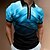 baratos Polos-Homens Camisa de golfe Aberto para a Lateral Gradiente Verde Roxo Rosa Azul Claro Impressão 3D Manga Curta Zíper 3D Rua Diário Blusas Moda Casual Confortável / Praia