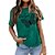 abordables Shoes &amp; Accessories-Mujer Camiseta Básico Estampado Básico Mariposa Camiseta Escote Redondo Verano Estándar verde claro Blanco Rosa Gris Oscuro Verde Oscuro
