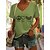 baratos Blusas de mulher-Mulheres Camiseta Gráfico Cruel Pro Roe 1973 Casual Diário Manga Curta Camiseta Decote V Patchwork Básico Verde Branco Cinzento S