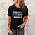 cheap T-Shirts-Women&#039;s T shirt Tee Black White Yellow Print Casual Weekend Short Sleeve Round Neck Basic Cotton Regular Today&#039;s Good Mood Is Sponsored By Vodka Painting S