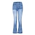 cheap Pants-Women&#039;s Pants Trousers Bell Bottom Faux Denim Blue Fashion Streetwear Casual / Sporty High Waist Print Casual Daily Full Length Micro-elastic Geometry S M L XL XXL / Loose Fit