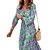 abordables Robes Décontracté-robe décontractée pour femme robe swing robe boho robe longue robe maxi vert rose à manches longues imprimé floral hiver automne automne col en v robe d&#039;hiver week-end robe d&#039;automne s m l xl