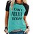 cheap T-Shirts-Women&#039;s T shirt Tee Funny Tee Shirt Green Blue Dark Gray Print Color Block Text Casual Weekend Short Sleeve Round Neck Basic Cotton Regular Funny Painting S