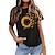 cheap Women&#039;s T-shirts-Women&#039;s T shirt Tee 100% Cotton Graphic Butterfly Sunflower Black White Yellow Print Short Sleeve Daily Going out Weekend Basic Round Neck Regular Fit