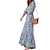 abordables Robes Décontracté-robe décontractée pour femme robe swing robe boho robe longue robe maxi vert rose à manches longues imprimé floral hiver automne automne col en v robe d&#039;hiver week-end robe d&#039;automne s m l xl