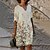 cheap Casual Dresses-Women&#039;s Knee Length Dress Shift Dress Casual Dress White Gray Half Sleeve Print Floral V Neck Spring Summer Elegant Casual 2022 S M L XL XXL 3XL