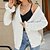 cheap Cardigans-Women&#039;s Cardigan Sweater V Neck Crochet Knit Nylon Button Knitted Fall Winter Outdoor Daily Holiday Stylish Casual Soft Long Sleeve Pure Color White Gray S M L