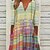 cheap Casual Dresses-Women&#039;s Midi Dress A Line Dress Rainbow Half Sleeve Ruched Print Color Block V Neck Fall Spring Stylish Elegant 2022 S M L XL XXL 3XL