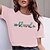 economico T-shirts-Per donna maglietta Verde Rosa Giallo Stampa Pop art Alfabetico Giornaliero Per uscire Manica corta Rotonda Essenziale 100% cotone Standard S