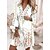cheap Casual Dresses-Ethnic Floral Mini Dress 3 4 Sleeve White
