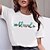 abordables T-shirts-T shirt Tee Femme Vert Rose Claire Jaune Imprimer Graphic Lettre du quotidien Sortie Manches Courtes Col Rond basique 100% Coton Normal Standard S