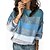 cheap Sweaters-Women&#039;s Pullover Sweater Jumper Jumper Knit Patchwork Knitted Striped Turtleneck Stylish Casual Outdoor Daily Fall Winter Blue Green S M L