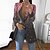 cheap Blazers-Women&#039;s Blazer with Pockets Print Stylish Formal Style Modern Style Office Street Work Coat Regular Polyester Green Pink Gold Open Front Fall Spring Turndown Regular Fit S M L XL XXL 3XL