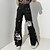cheap Pants-Women&#039;s Cargo Pants Normal 100% Cotton Graphic Black Fashion Mid Waist Full Length Casual Weekend Summer Spring &amp;  Fall