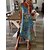 cheap Casual Dresses-Women&#039;s Maxi long Dress Casual Dress Shift Dress Green Blue Purple Short Sleeve Split Print Floral V Neck Spring Summer Casual Vacation 2022 S M L XL XXL 3XL