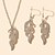 baratos Conjuntos de Bijuteria-3pçs Conjunto de Jóias For Pedra vulcânica Mulheres Casamento Rua Noivado Prata Clássico Liga Flamingo